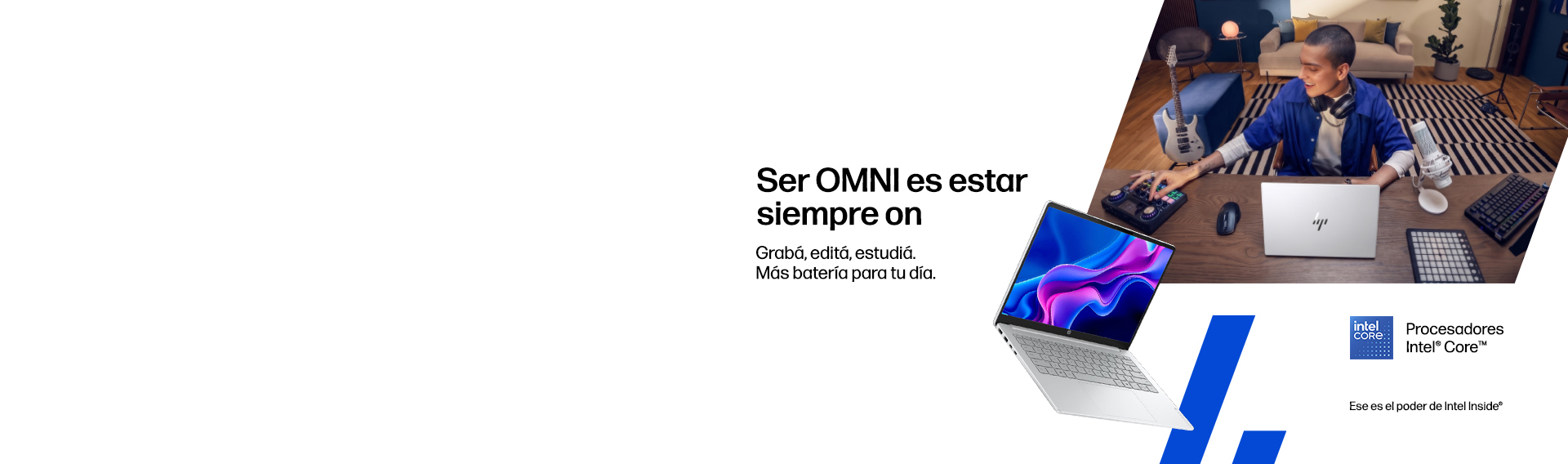Ser OMNI es estar
siempre on. Grab&aacute;, edit&aacute;, estudi&aacute;. M&aacute;s bat...