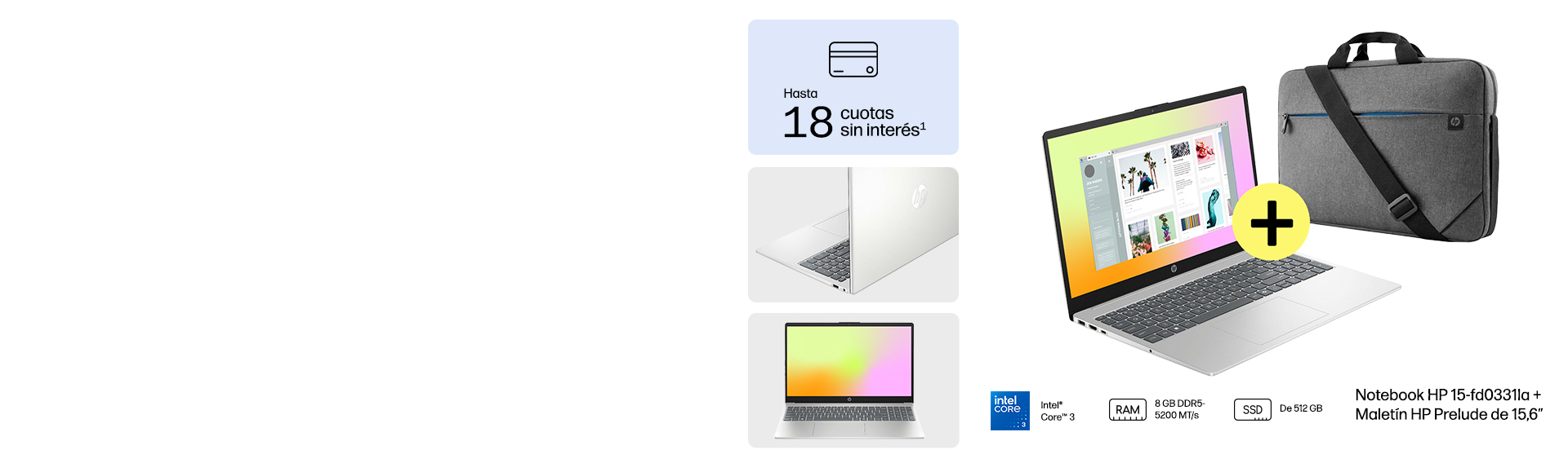 Notebook HP 15-fd0331la + Malet&iacute;n HP Prelude de 15,6 pulgada...