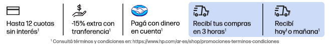 Hasta en 12 cuotas sin interés* -15% extra* con transferencia. Pagá con dinero en cuenta Mercado Pago* Recibí tus compras en 3 horas* Recibí hoy* o mañana* Hacé clic para * ver términos.