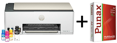 Impresora HP Smart Tank 583+ Resma de Regalo LEDESMA PUNAX A4. Imprime, copia, escanea. 1 USB 2.0 de alta velocidad. Garant&iacute;a est&aacute;ndar inclu&iacute;da