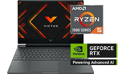 Notebook Gaming VICTUS 15-fb3032la. Procesador AMD Ryzen&trade; 5. RAM 8 GB. SSD 512 GB.