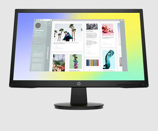 Imagen de un Monitor HP V22v G5 FHD con aplicaci&oacute;n en pantal...