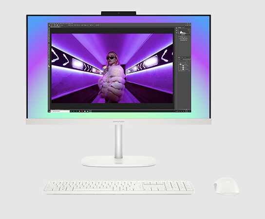 Imagen de una Todo-en-Uno HP OmniStudio 24-cv0050la con apli...